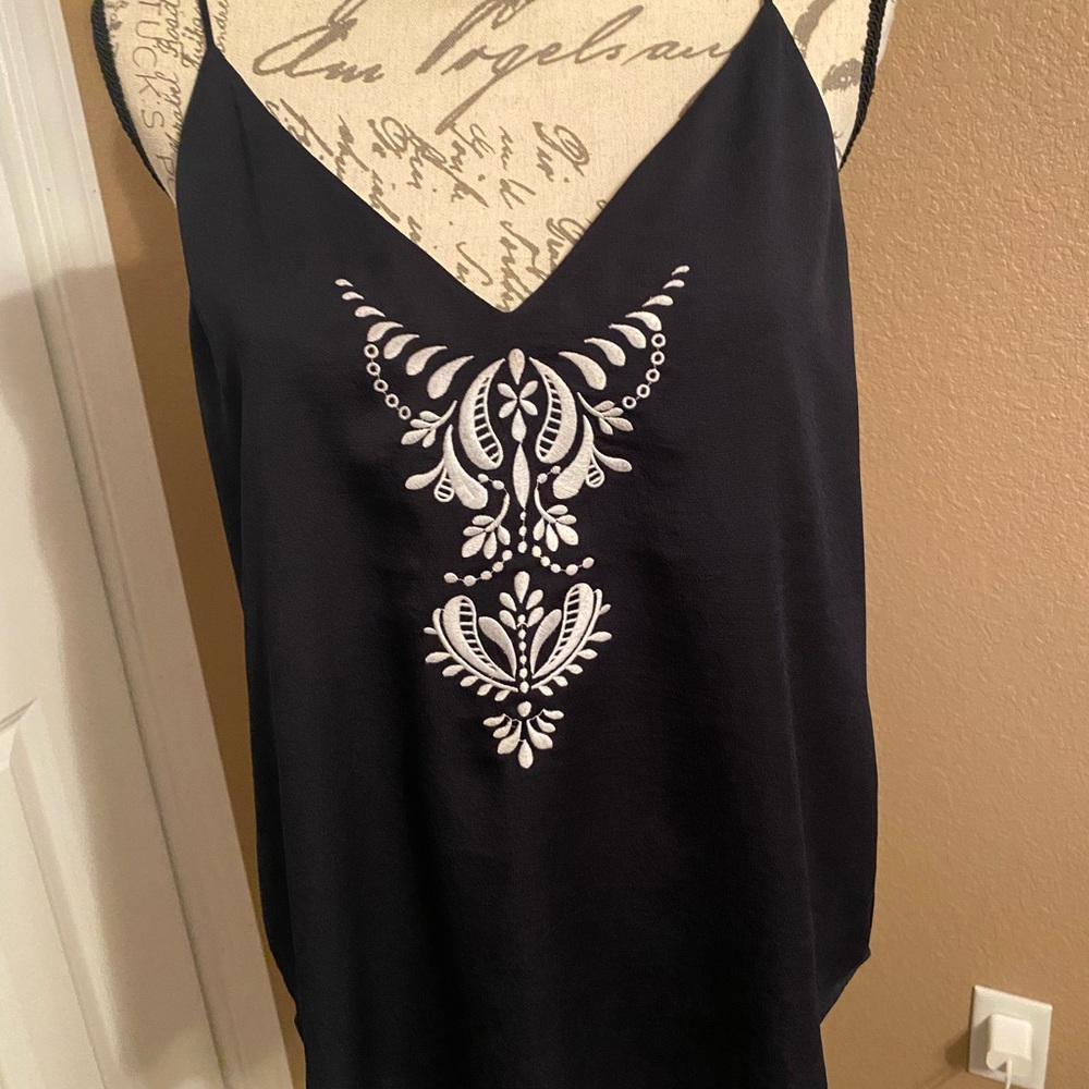 Express embroidered tank